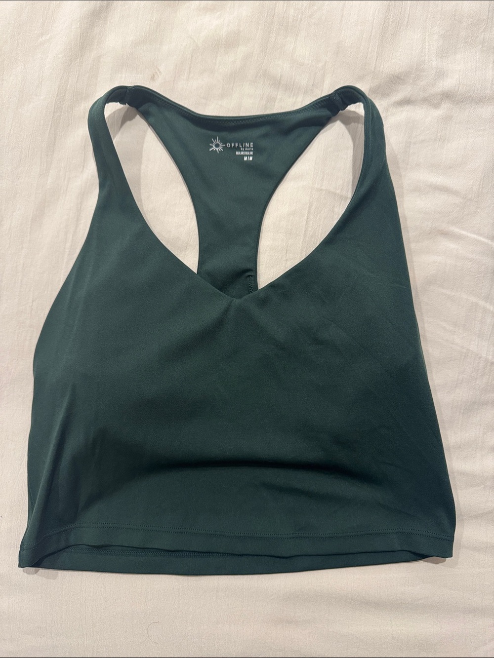 Aerie Offline Deep Green Racerback Sports Bralette/Tank Top